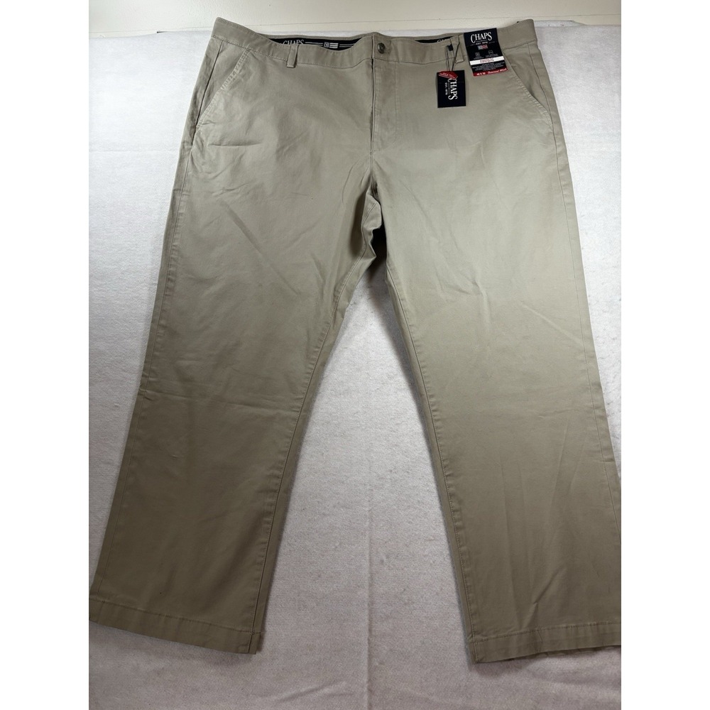 Chaps Mens 48x30 Straight Fit Khaki Pants‎ Sea Coast Wash Big & Tall NEW NWT